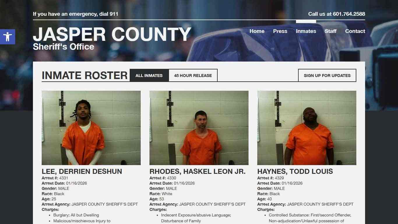 Inmate Roster | Jasper SO